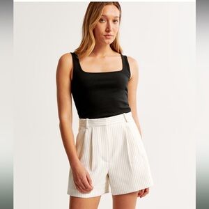 NWT 6/28 Abercrombie Sloane Tailored White Stripe Shorts